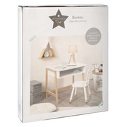 Mini weißer Holzschreibtisch L58 x P46.3 x H52 cm