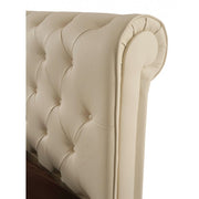 Doppelbett mit Öko-Leder-Behältercreme 180x223xh.120 cm Effez