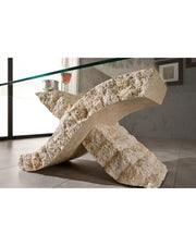 Transparent-Bege Tabelle 70 cm x 120 cm H. 40 cm