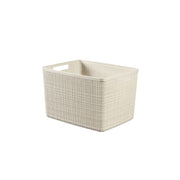 Eleganter großer Jute -Korb mit beige Plastikfinish