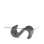 Transparent-Grau-Tabelle 70 cm x 120 cm H. 36 cm