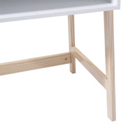 Mini weißer Holzschreibtisch L58 x P46.3 x H52 cm